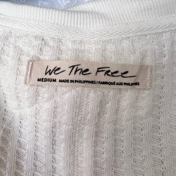 FREE PEOPLE We the Free Raymond Thermal Top Cream Size Medium - Picture 5 of 6